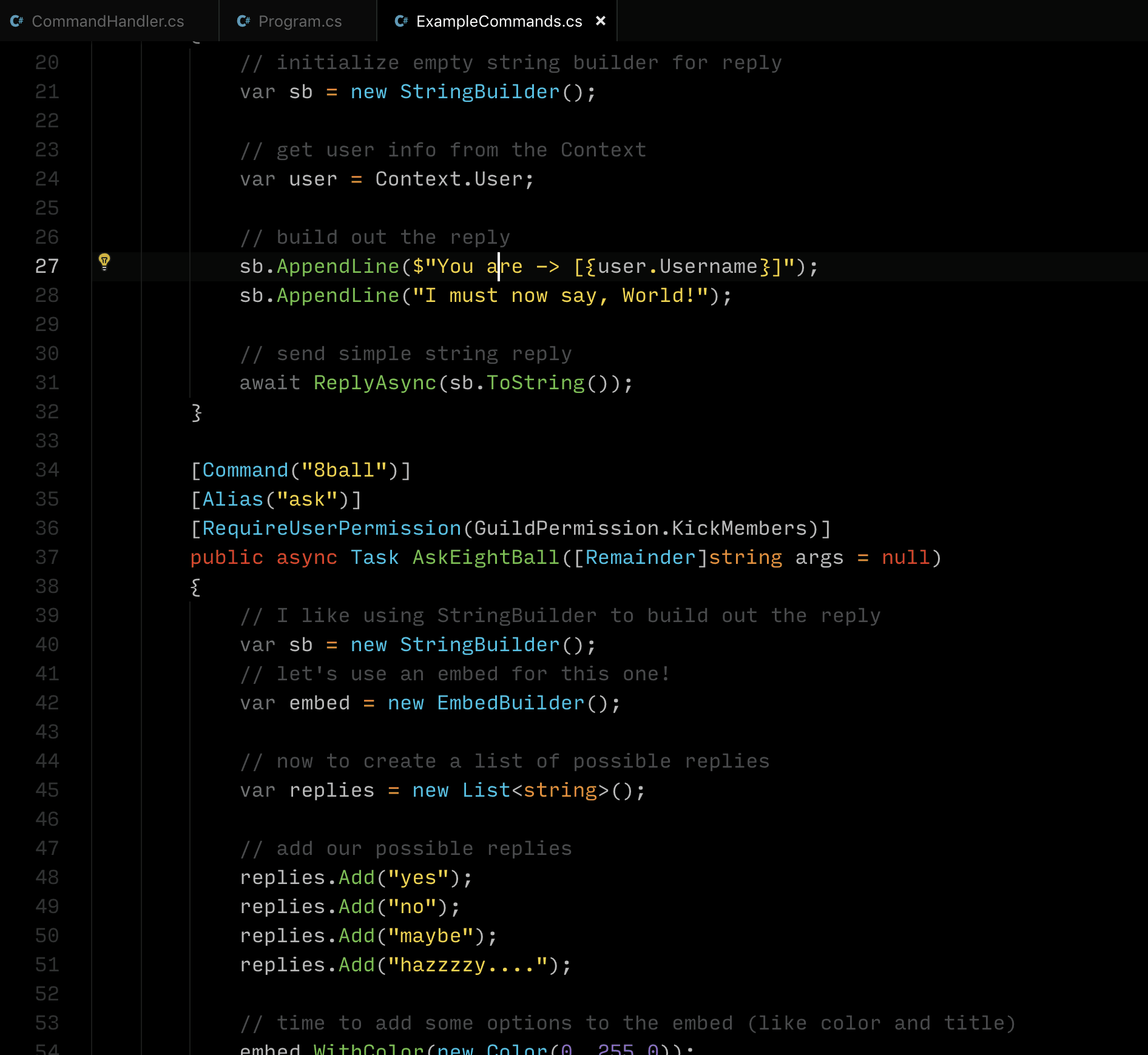 C# Discord Bot: Command Handling